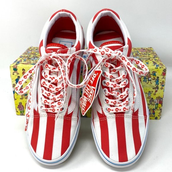💖MEGA SALE💖VANS x Where's Waldo Red White Old Skool Low Women's VN0A3WKT3UV - Picture 11 of 14